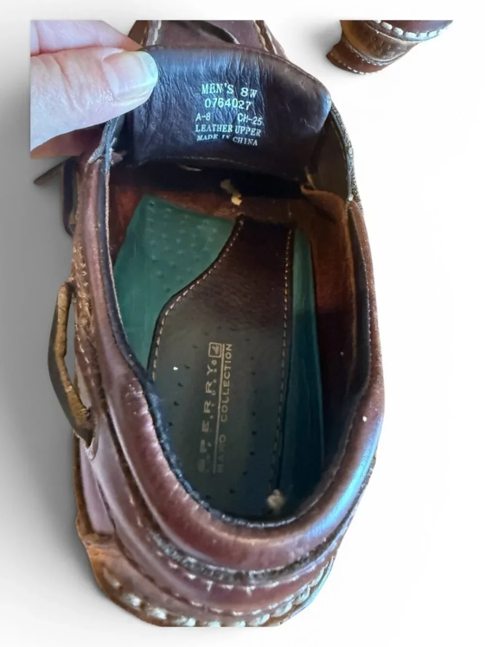 Sperry Top-Sider Mako Collection Brown Leather Boat Shoes Men's 8 Wide